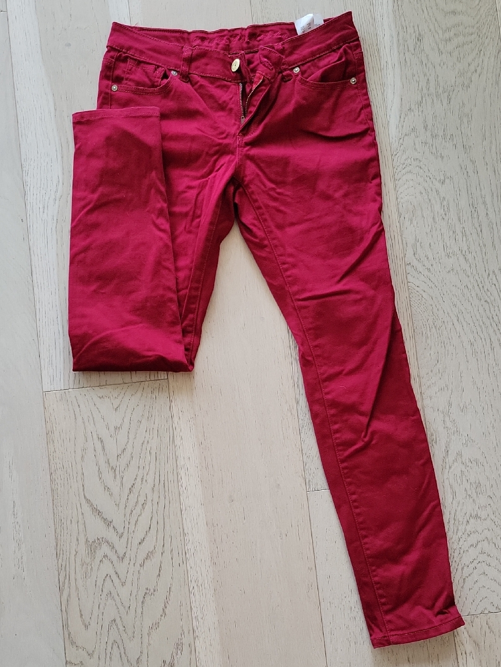 Buffalo David Bitton Red Slim Jeans with Button Closure